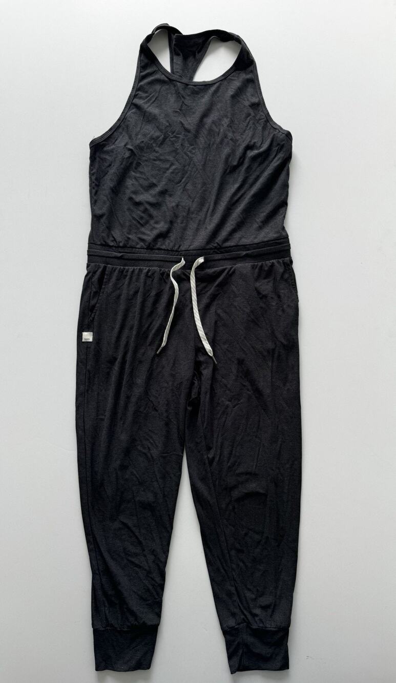 Vuori Lux Jumpsuit VW426 Womens M Gray Heather Racerback Jogger Drawstring